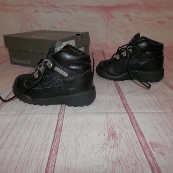 [TB015806] TODDLER Size 8 TIMBERLAND FIELD BOOT BLACK FULL GRAIN LEATHER 3625 - Picture 7 of 11